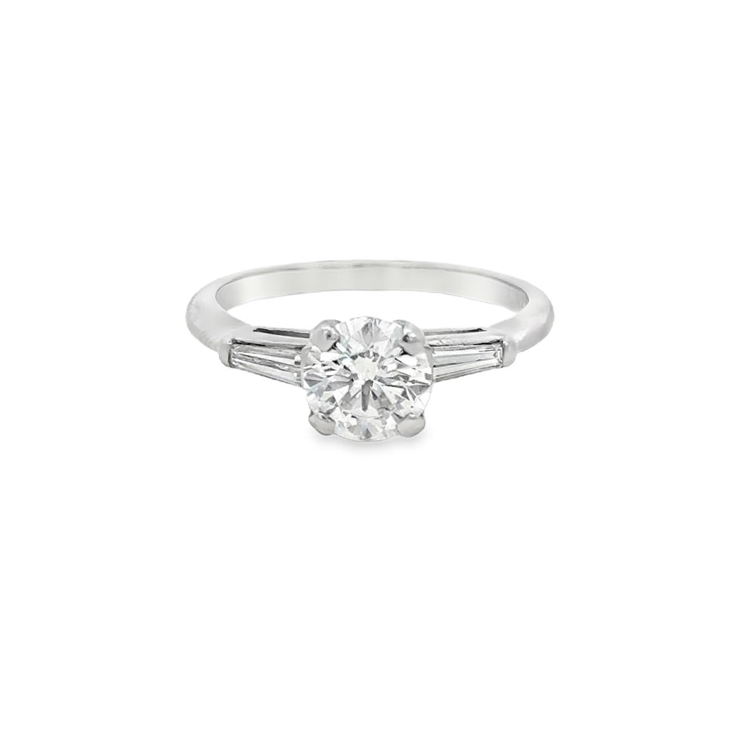 1.00 CT GIA Certified Round Brilliant Diamond Engagement Ring in Platinum