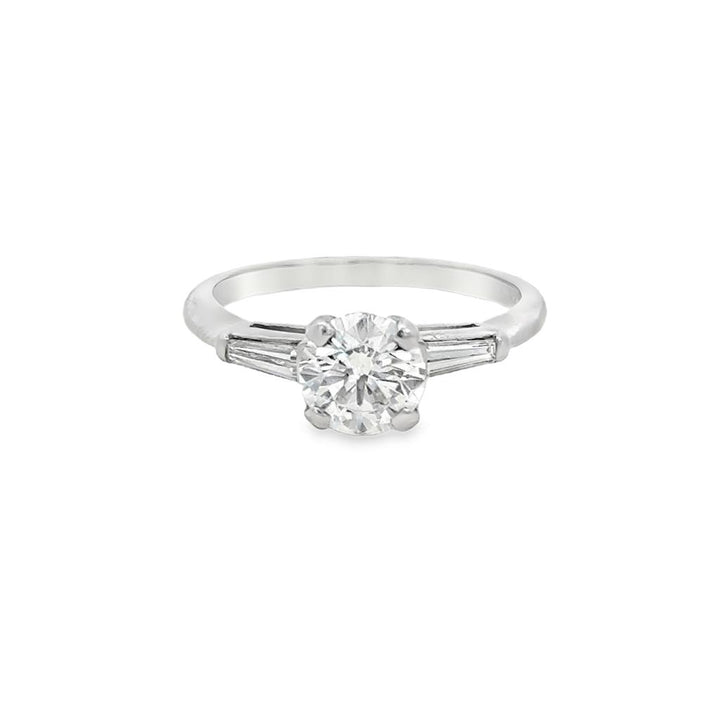 1.00 CT GIA Certified Round Brilliant Diamond Engagement Ring in Platinum
