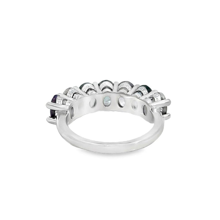 14K White Gold Multi-Color Sapphire Ring