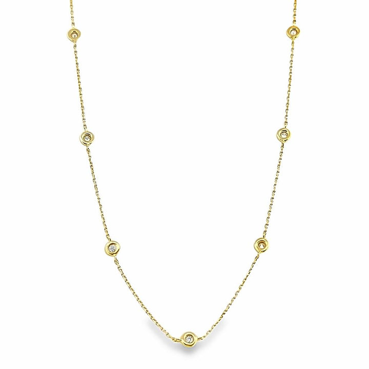 0.75 CTW Diamond 14K Yellow Gold Diamond by the Inch Necklace