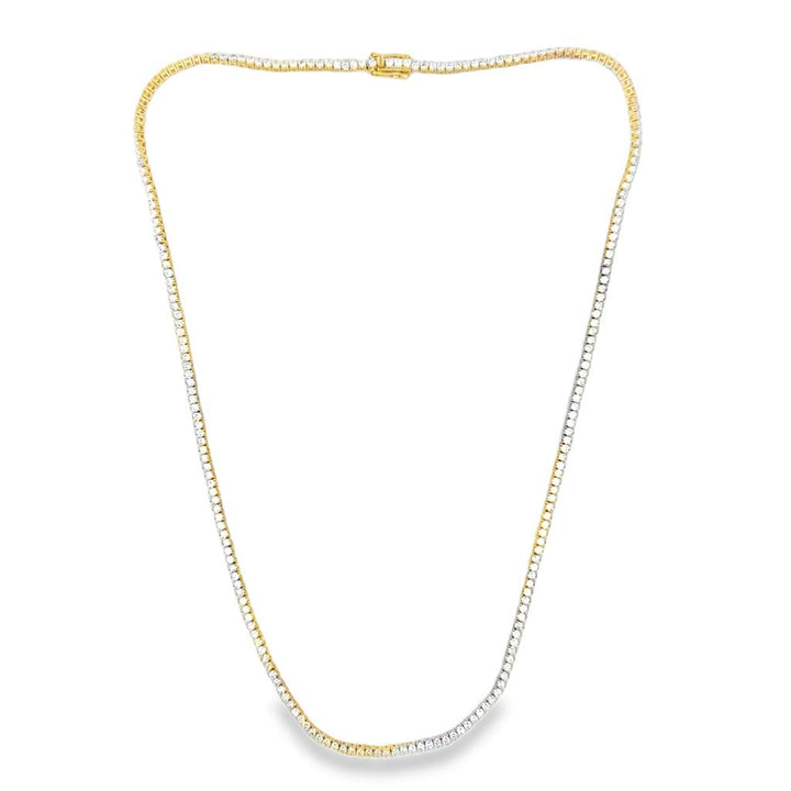 5.04 CTW Diamond 3- Prong Tennis Necklace in 14K Yellow Gold