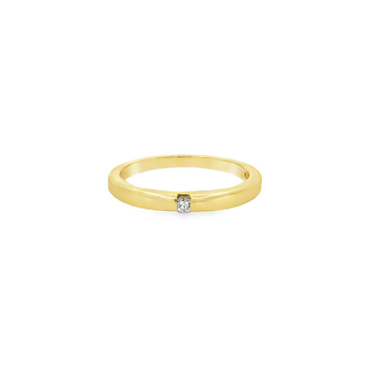 14K Yellow Gold Single Diamond Band Ring – Size 4.5