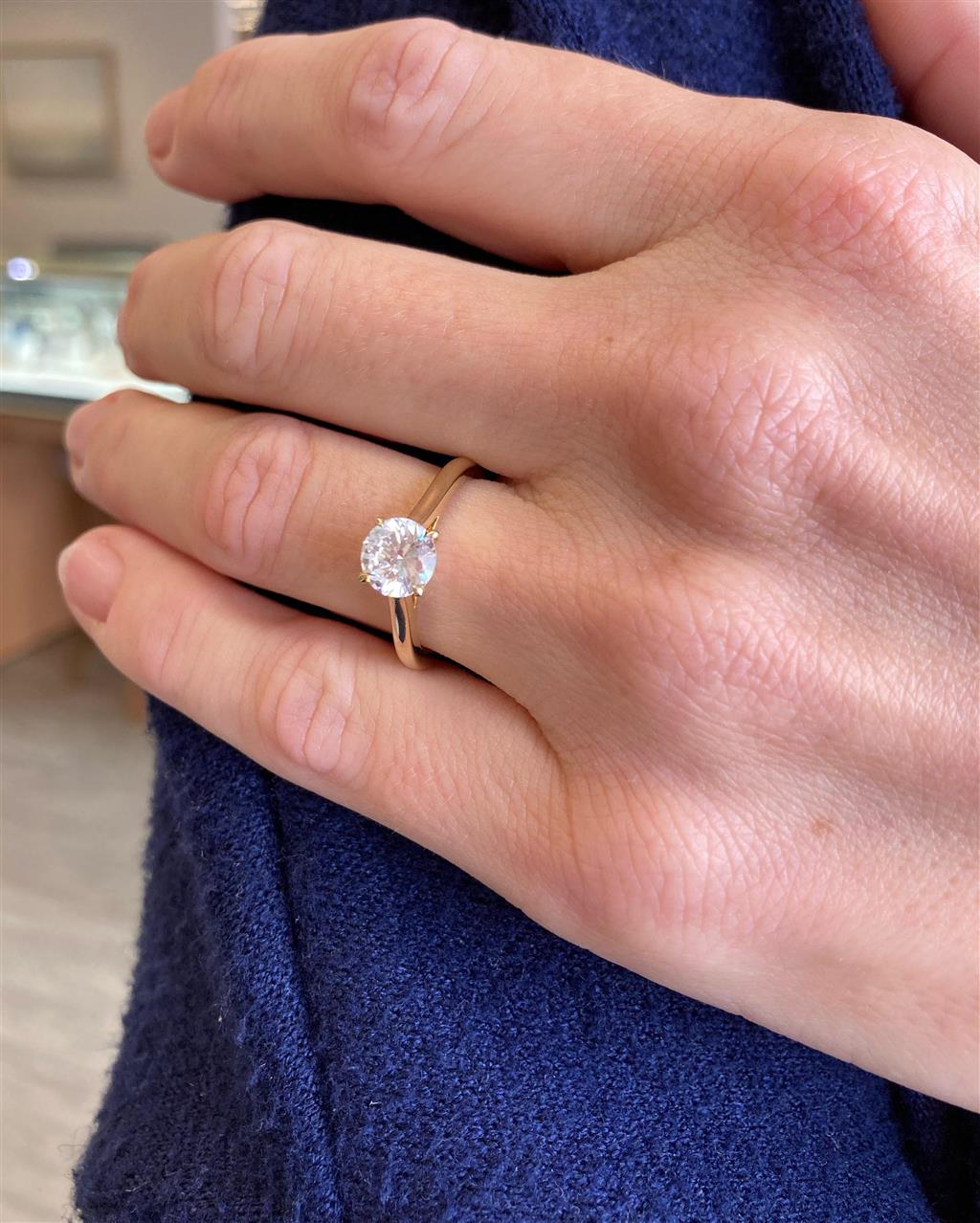Classic Four-Prong Engagement Ring Mounting in 18K Yellow Gold
