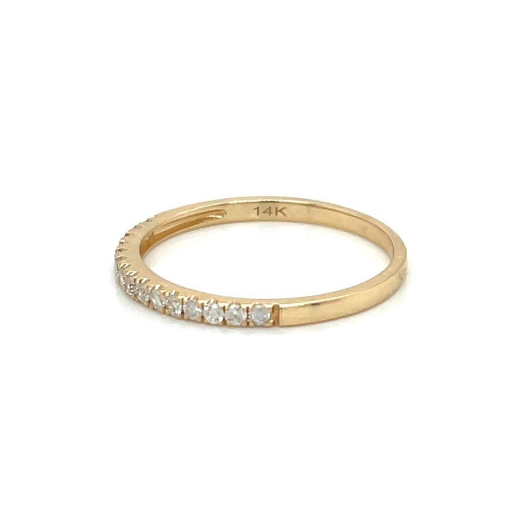 0.20 CTW Round Diamonds 14K Yellow Gold Milgrain Detail Wedding Band