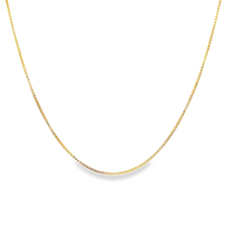 14K Yellow Gold Box Chain Necklace – 20" | 1.25mm Wide