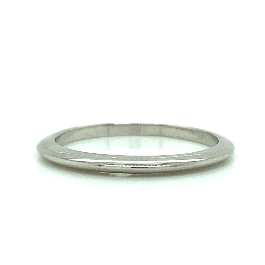 18k White Gold Knife Edge Wedding Band - DUPLICATE 00073