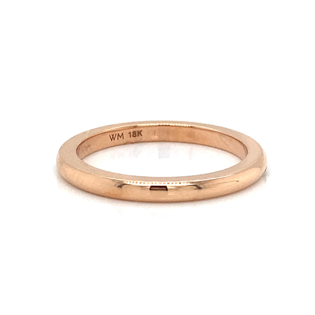 18K Rose Gold Classic Wedding Band
