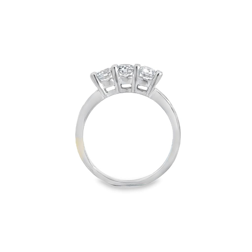 0.75 CTW Diamond Three-Stone 14K White Gold Ring