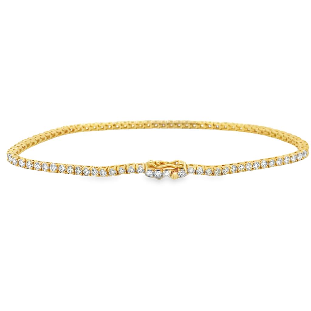 2.31 CTW Diamond 14K Yellow Gold Tennis Bracelet