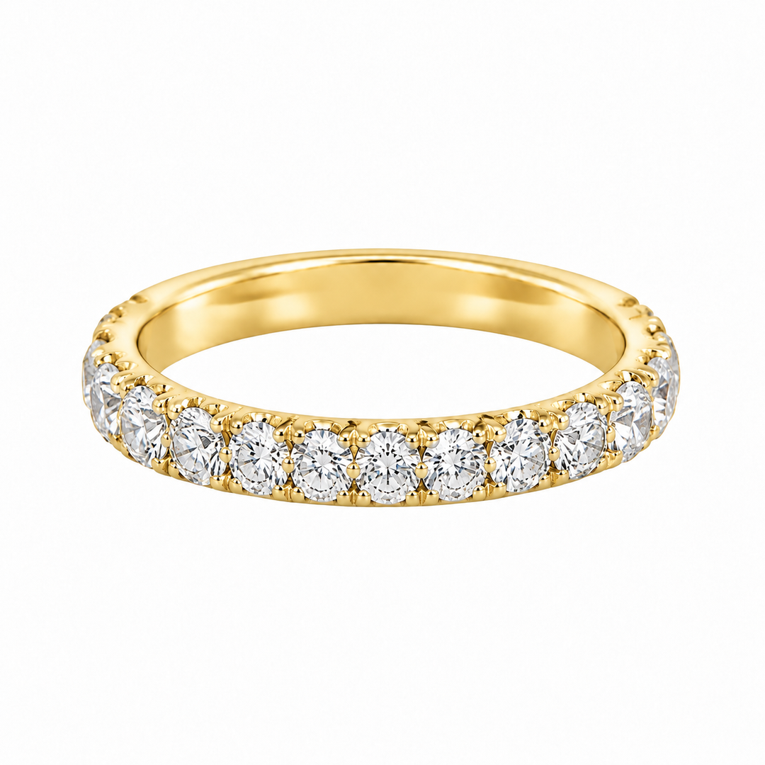 1.78 CTW Diamond Eternity Band 18K Yellow Gold – 3MM Wide