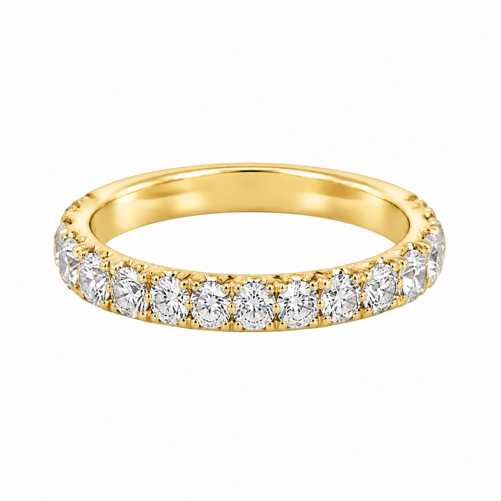 1.78 CTW Diamond Eternity Band 18K Yellow Gold – 3MM Wide