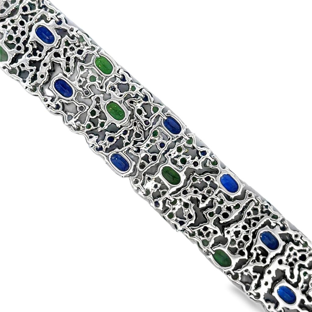 Robert Procop 27.25 CTW Sapphire, Tsavorite & Diamond American Glamour Bracelet