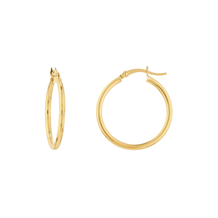 14K Yellow Gold Polished Hoop 25mm Earrings