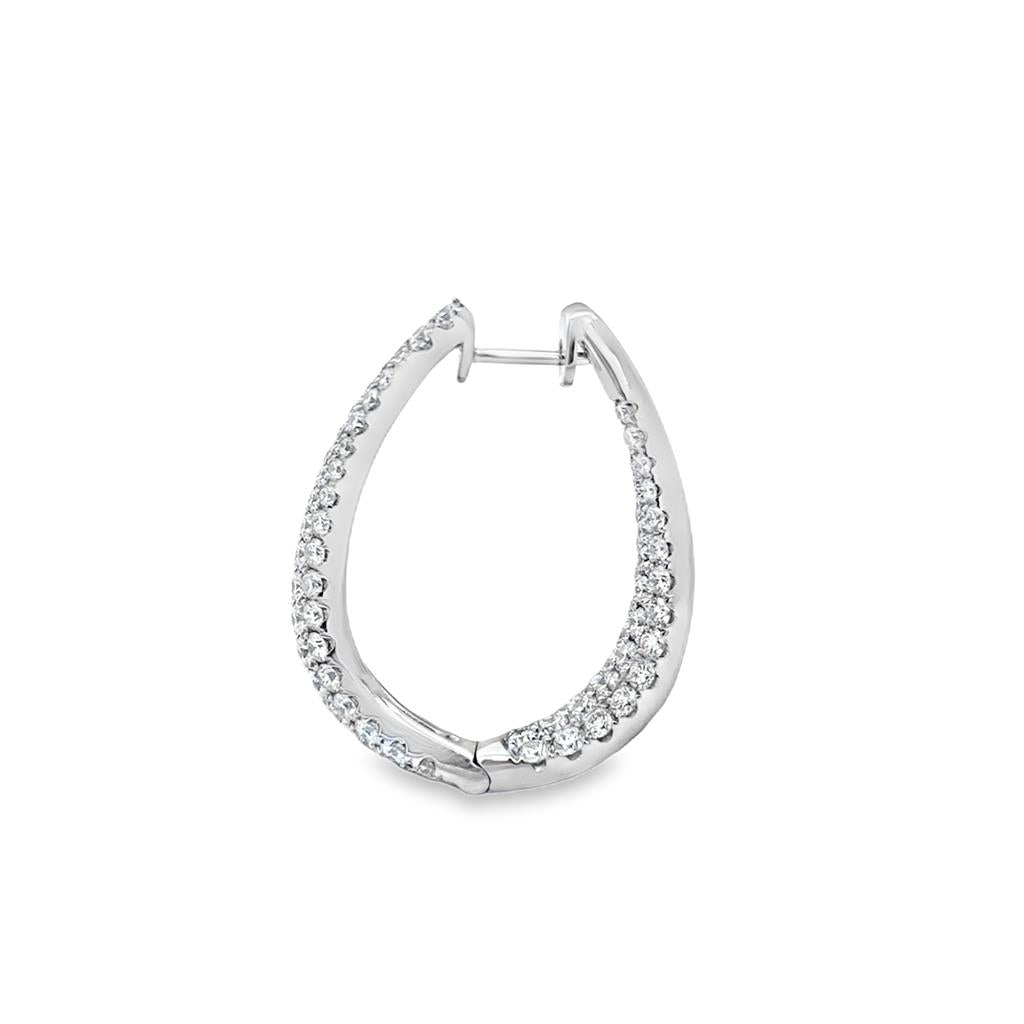 4.80 CTW Diamond Pavé Inside-Out 14K White Gold Hoop Earrings