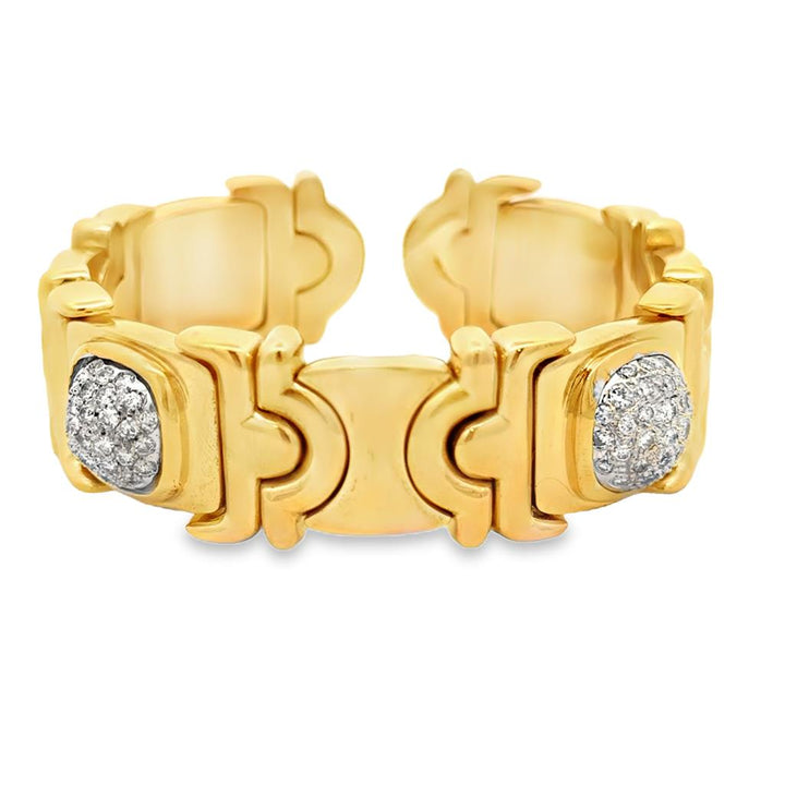 2.85 CTW Diamond 18K Yellow Gold Flexible Bracelet