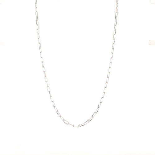14K White Gold 1.70mm Paperclip Chain