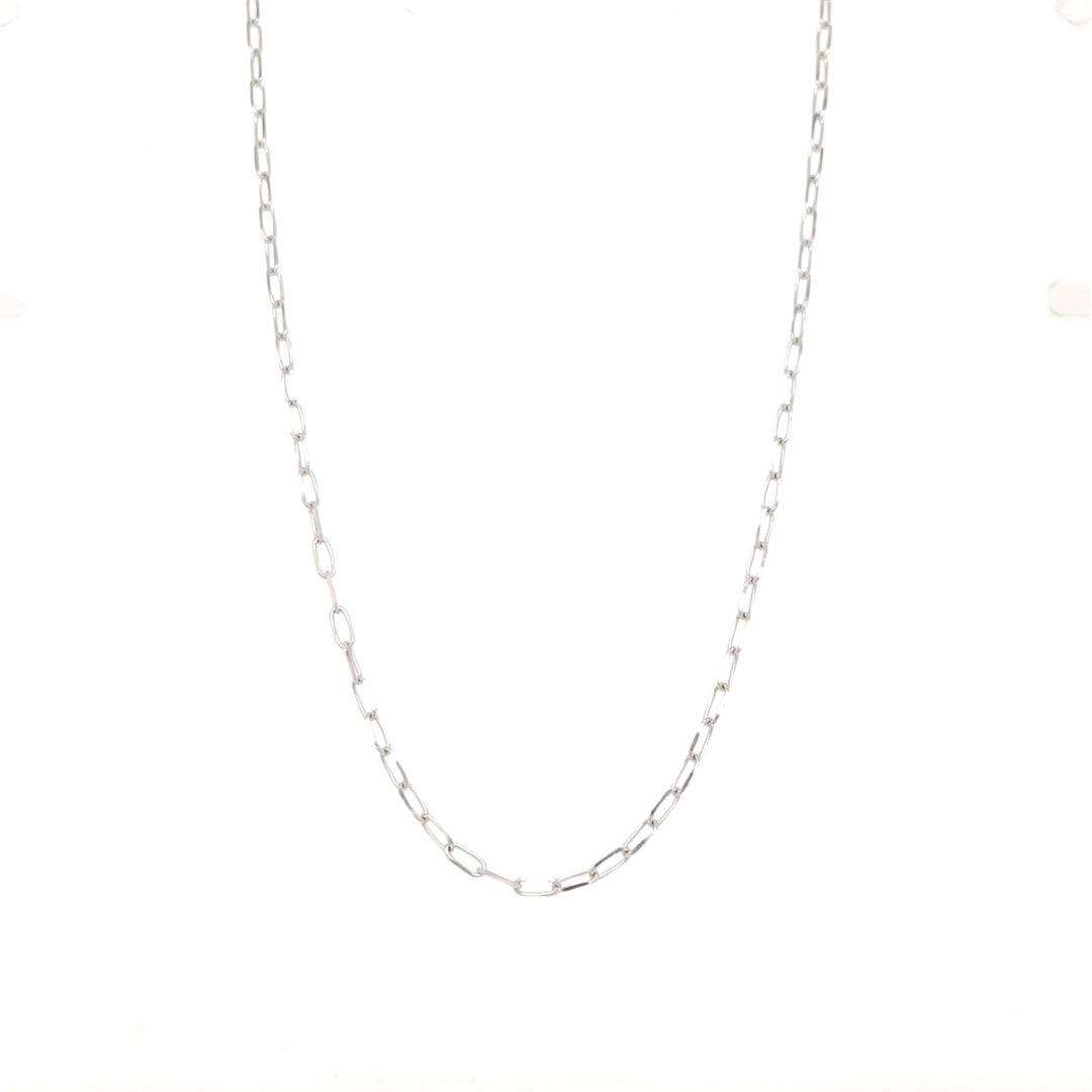 14K White Gold 1.70mm Paperclip Chain