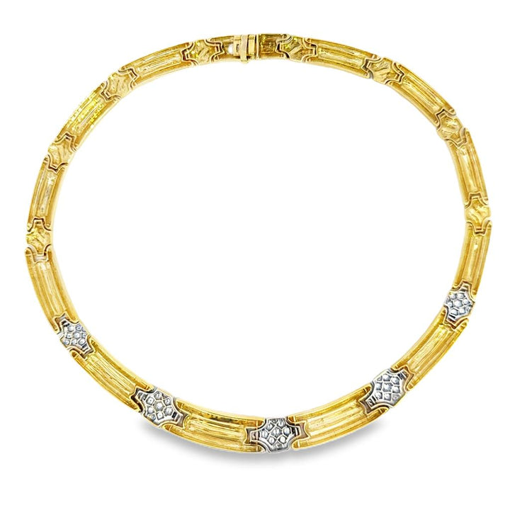 Sal Praschnik 2.09 CTW Diamond 18K Yellow Gold Collar Necklace – 11mm Wide