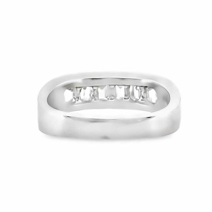 Vintage 1.50 CTW Emerald Cut Diamond Platinum Channel Set Design Ring