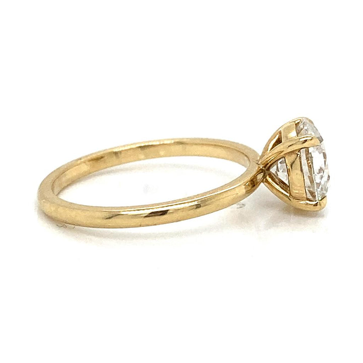 Classic Four Prong Engagement Semi-Mount Solitaire Diamond 18K Gold Engagement Ring
