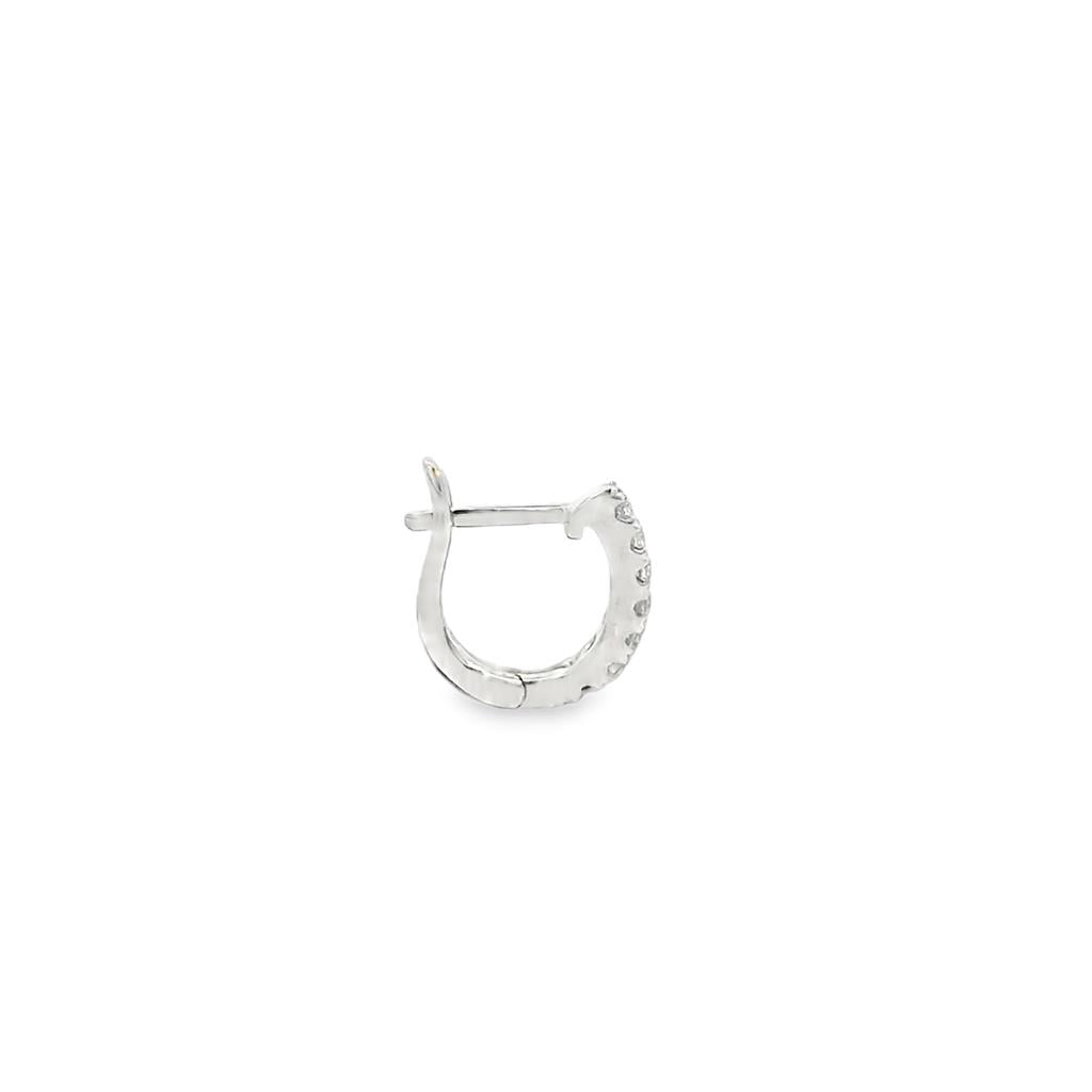 0.13 CTW Diamond 14K White Gold Mini Hoop Earrings