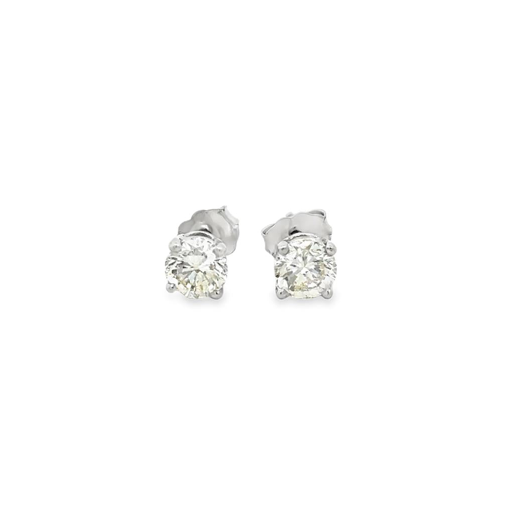 1.00 CTW Diamond Stud Earrings in 14K White Gold