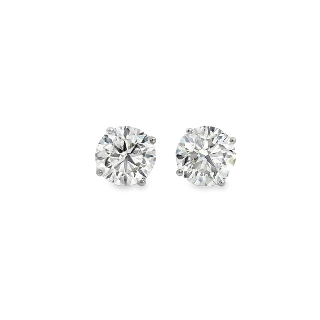 6.01 CTW Diamond 14K White Gold Martini Stud Earrings