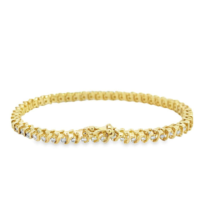1.00 CTW Diamond Tennis Bracelet 14K Yellow Gold – 7 1/4"