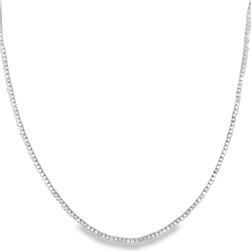 5.04 CTW Diamond 3- Prong Tennis Necklace in 14K White Gold