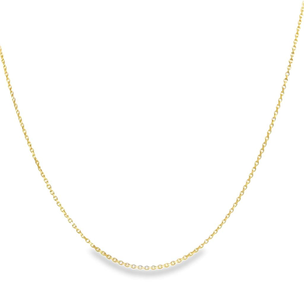 14K Yellow Gold Oval Link Chain Necklace – 18", 1.7mm