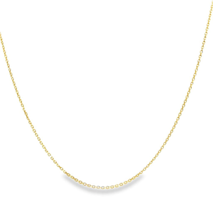 14K Yellow Gold Oval Link Chain Necklace – 18", 1.7mm