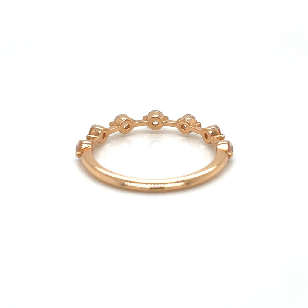 0.50 CTW Round Diamonds 14K Rose Gold Wedding Band