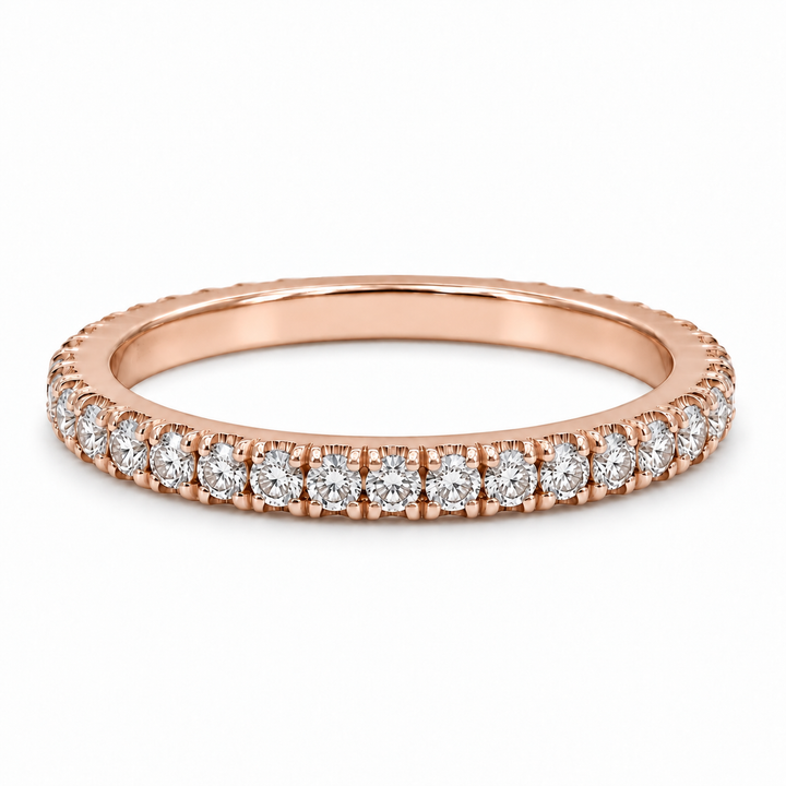 0.75 CTW Diamond 18K Rose Gold Wedding Band