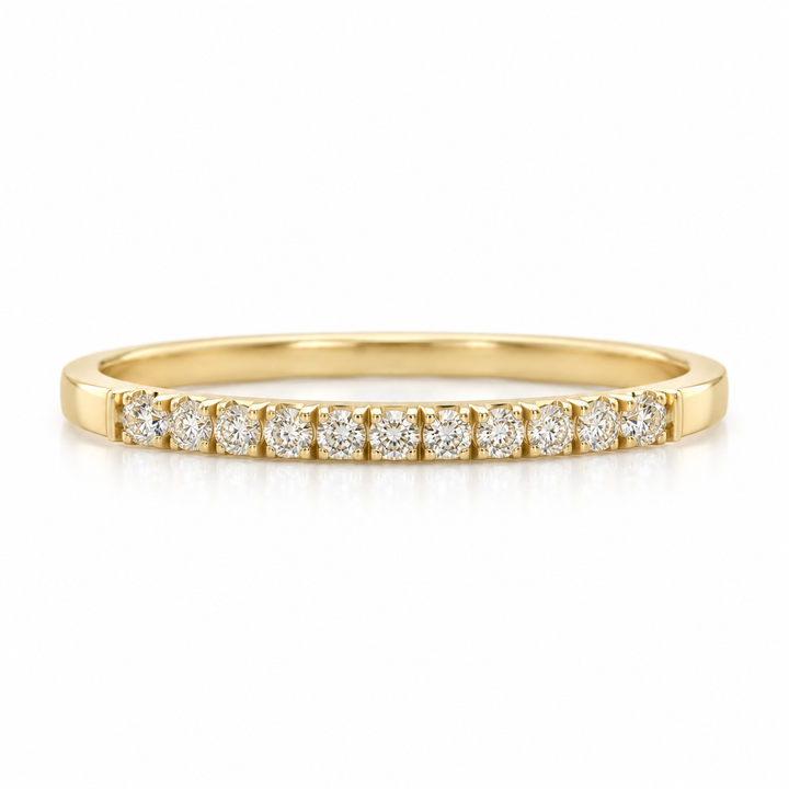 0.20 CTW Round Diamonds 14K Yellow Gold Milgrain Detail Wedding Band