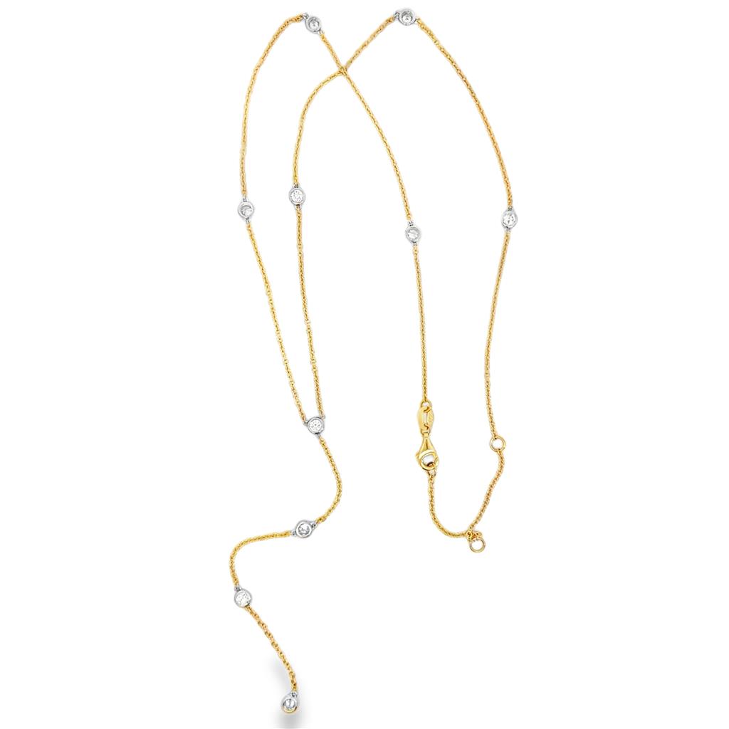 0.83 CTW Diamond by the Inch Drop Necklace in 14K Yellow Gold – 18" Chain + 3.25" Drop