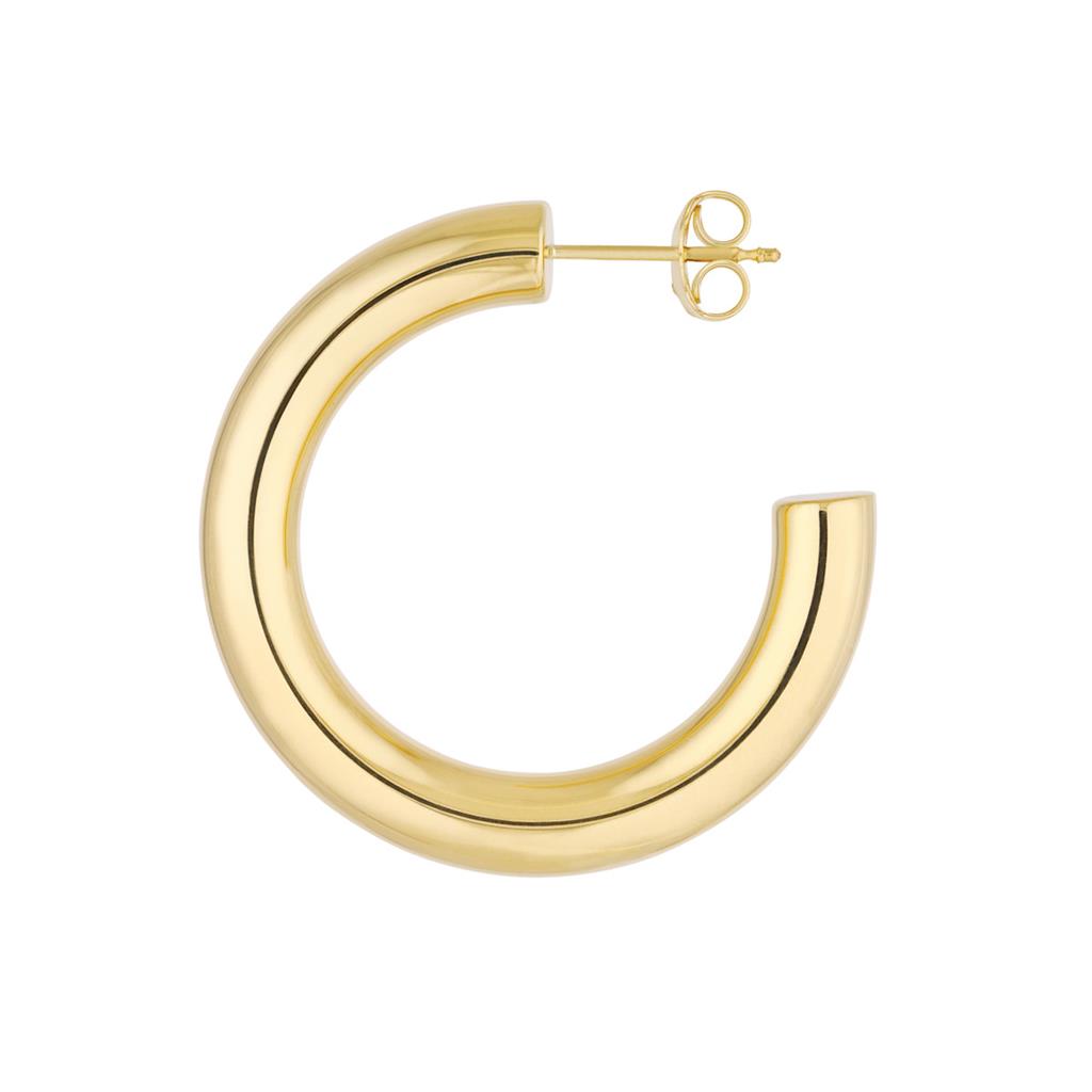 5mm Gold Wide Hoop Earrings