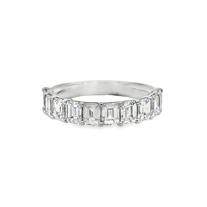 3.22 CTW Emerald-Cut Diamond Band Ring in 18K White Gold