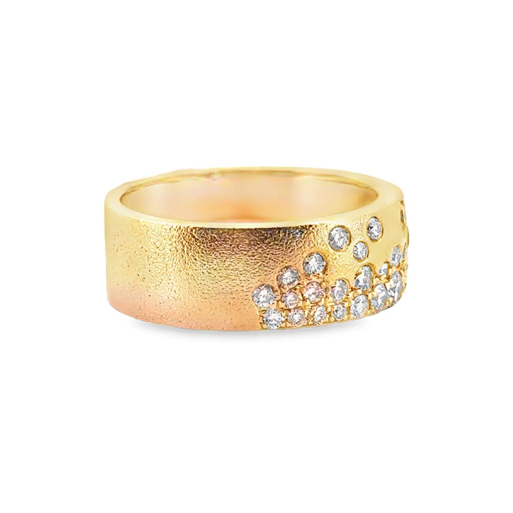 0.82 CT Diamond Wide Band, 14K Yellow Gold