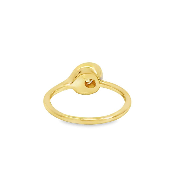 0.77 CT Yellow Diamond 18K Yellow Gold Bezel Set Off-Center Ring