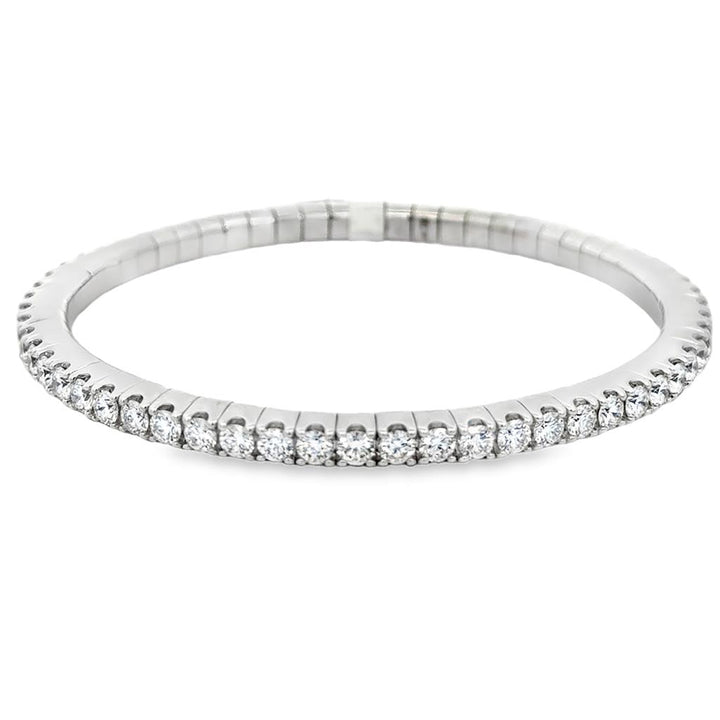 6.09 CTW Diamond 14K White Gold Stretch Bracelet