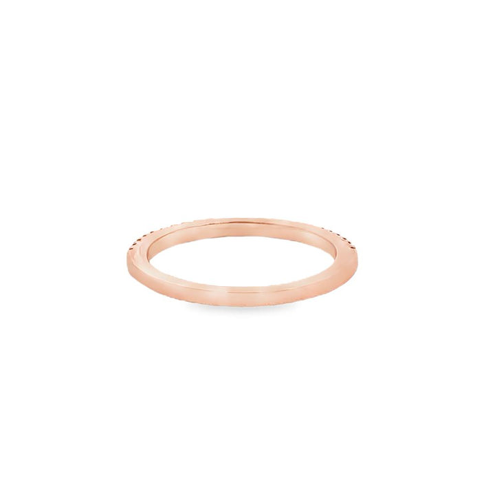 0.06 CTW Champagne Diamond Half-Eternity Band 18K Rose Gold – Size 4.5, 1mm Wide