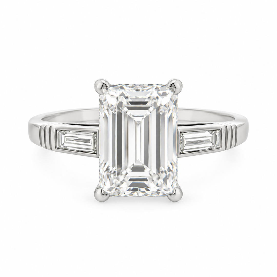 3.14 CT Diamond Platinum Vintage Art Deco Engagement Ring