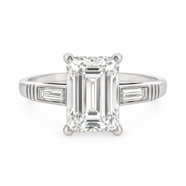 3.14 CT Diamond Platinum Vintage Art Deco Engagement Ring