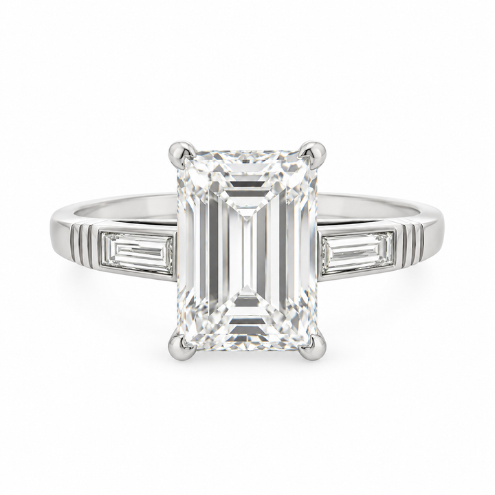 3.14 CT Diamond Platinum Vintage Art Deco Engagement Ring