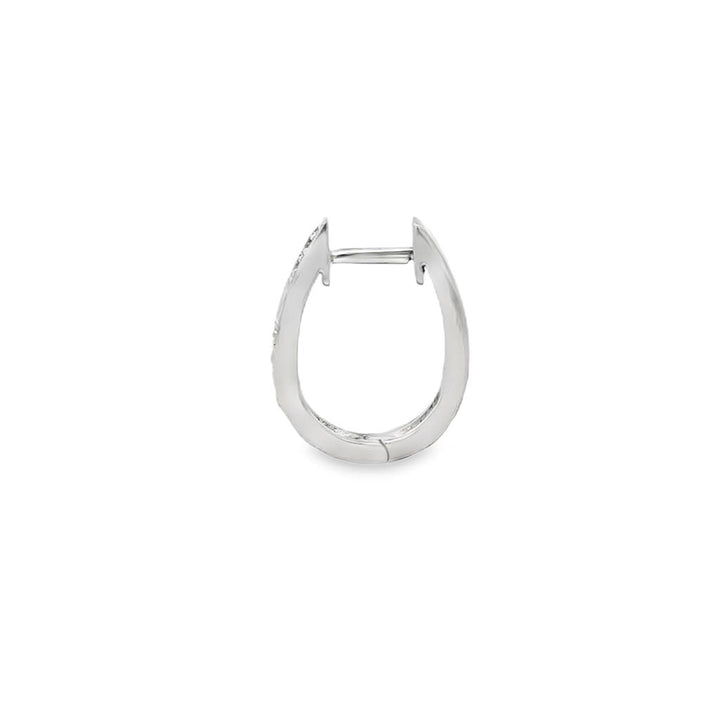 0.20 CTW Diamond 14K White Gold Oval Hoop Earrings