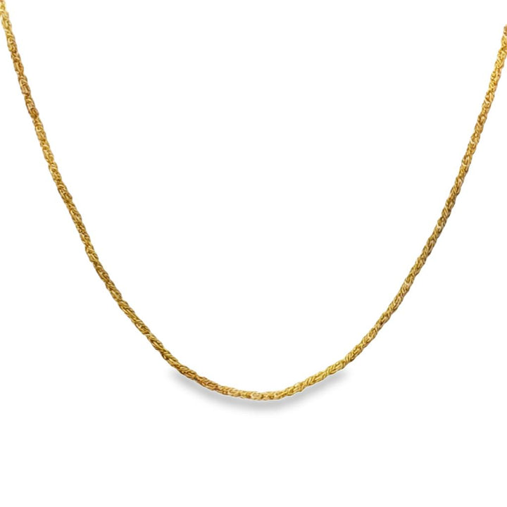 14K Yellow Gold 1.2mm Rope Chain Necklace – 18"