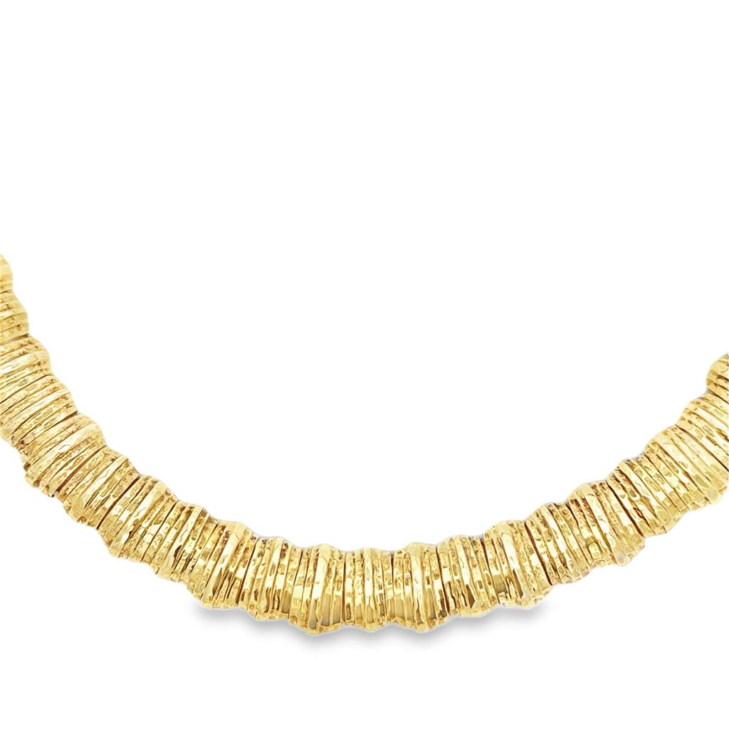 Sal Praschnik 14K Yellow Gold Designer Collar Necklace – 14mm