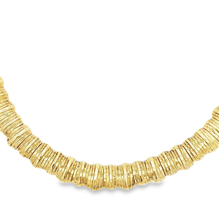 Sal Praschnik 14K Yellow Gold Designer Collar Necklace – 14mm