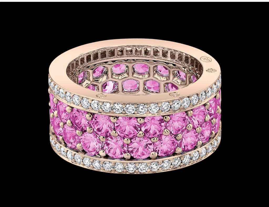 Robert Procop 5.82 CTW Pink Sapphire & Diamond American Glamour Eternity Ring