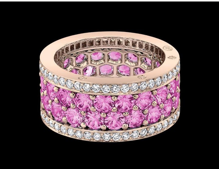 Robert Procop 5.82 CTW Pink Sapphire & Diamond American Glamour Eternity Ring